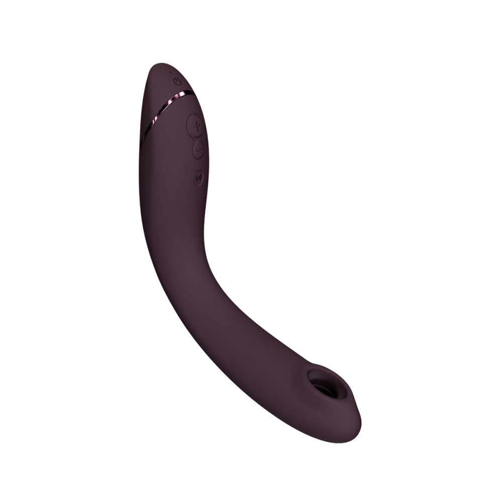 The Womanizer OG in Aubergine in front of a plain white background | Kinkly Shop