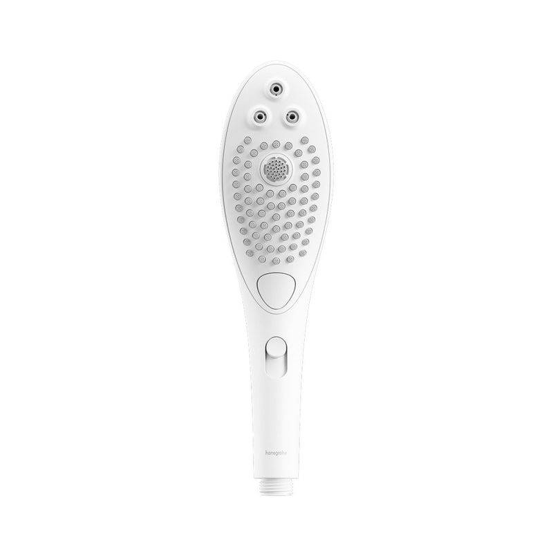 Close-up of the Womanizer Wave. This showcases the three different showerhead spigots built into the panel of the showerhead itself to provide the 3 different shower and sensation modes that the showerhead is built with. | Kinkly Shop