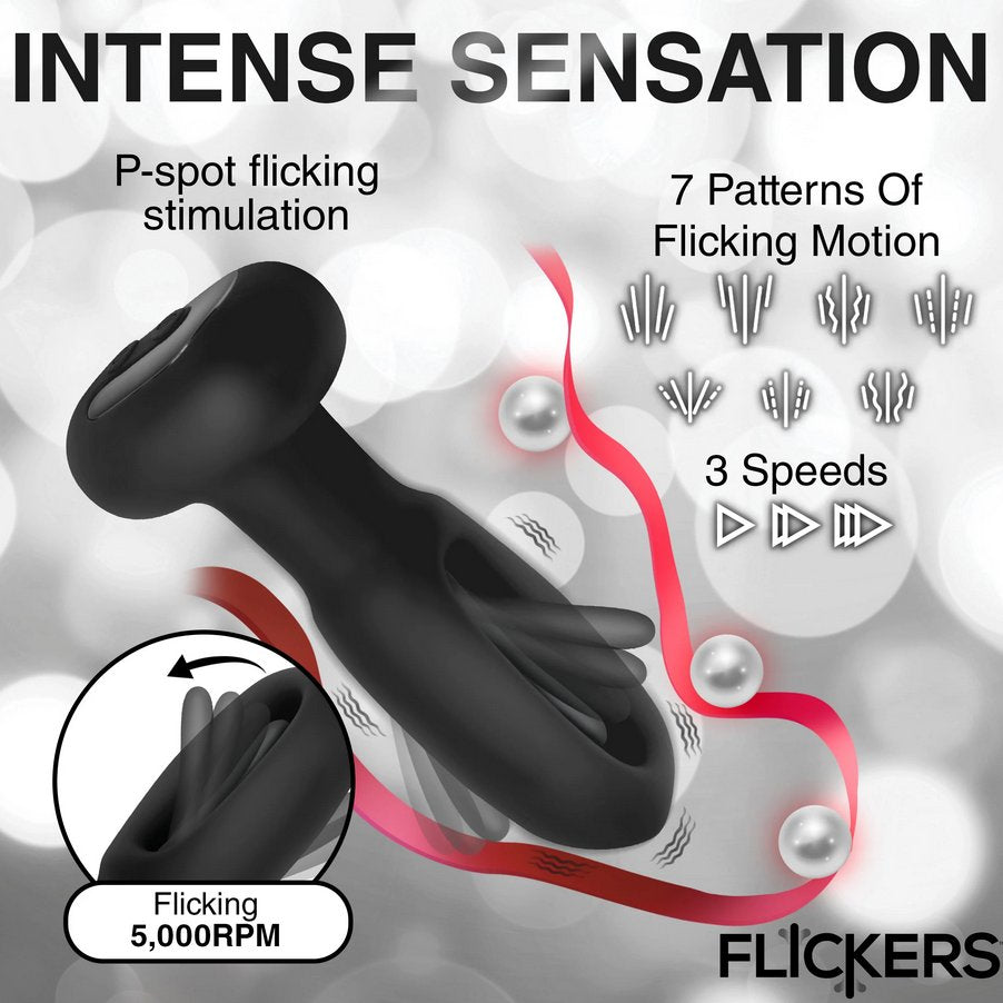 Illustrations showcase the different speeds of the toy. It has 7 patterns of flicking motion and 3 speeds of steady sensations. The flicking goes up to 5,000RPM. | Kinkly Shop