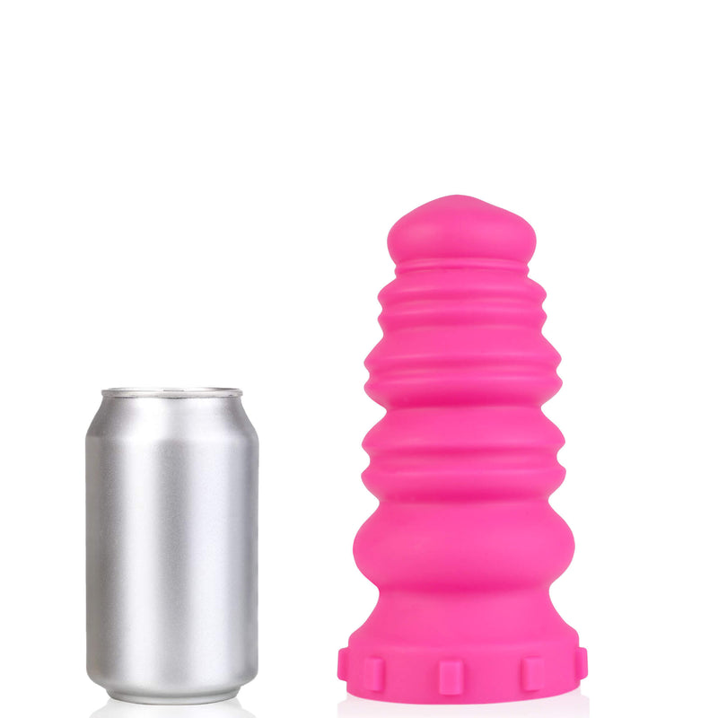 665 Macarons Dildo in Small next to a soda can. It is thicker and taller than the soda can. | Kinkly Shop