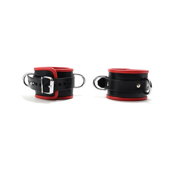 665 Padded Locking Ankle Restraints in Red | Kinkly Shop