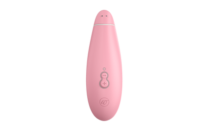 Top-down view shows the buttons and the magnetic charging port of the Womanizer Premium Eco Friendly Vibrator | Kinkly Shop