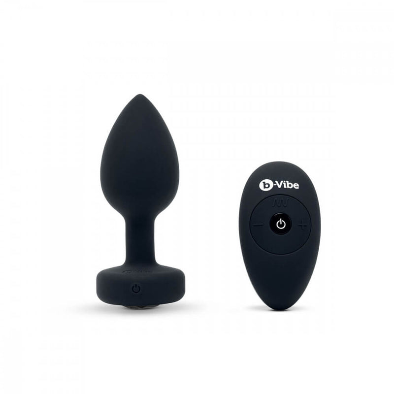 b-Vibe Vibrating Jewel Remote Control Butt Plug in Black. | Kinkly Shop