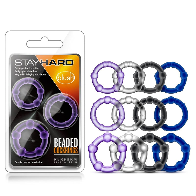 Blush Stay Hard Beaded Cock Rings - Kinkly Shop