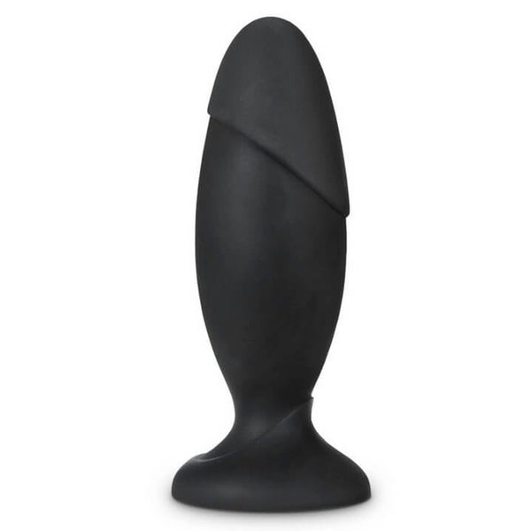 Blush Anal Adventures Rocket Plug in front of a white background. The plug has a pronounced ridge near the tip with a very tapered tip. | Kinkly Shop