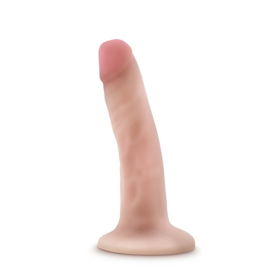 The Blush Dr. Skin Lucas dildo up against a white background. | Kinkly Shop