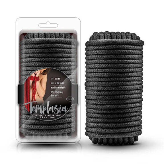 Blush Temptasia Bondage Rope in Black | Kinkly Shop