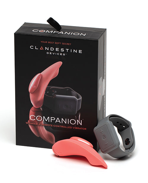 Packaging of the Clandestine Companion underwear sex toy with the toy resting in front of it | Kinkly Shop