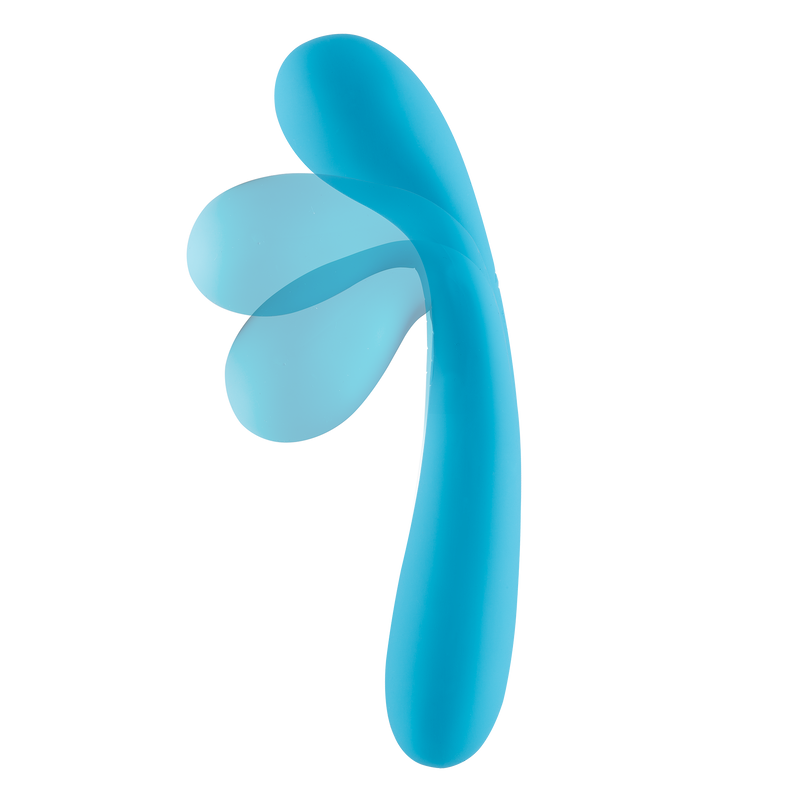 Cloud 9 G-Spot Slim Double ended vibrator showing the range of motion for the flexible sex toy | Kinkly Shop