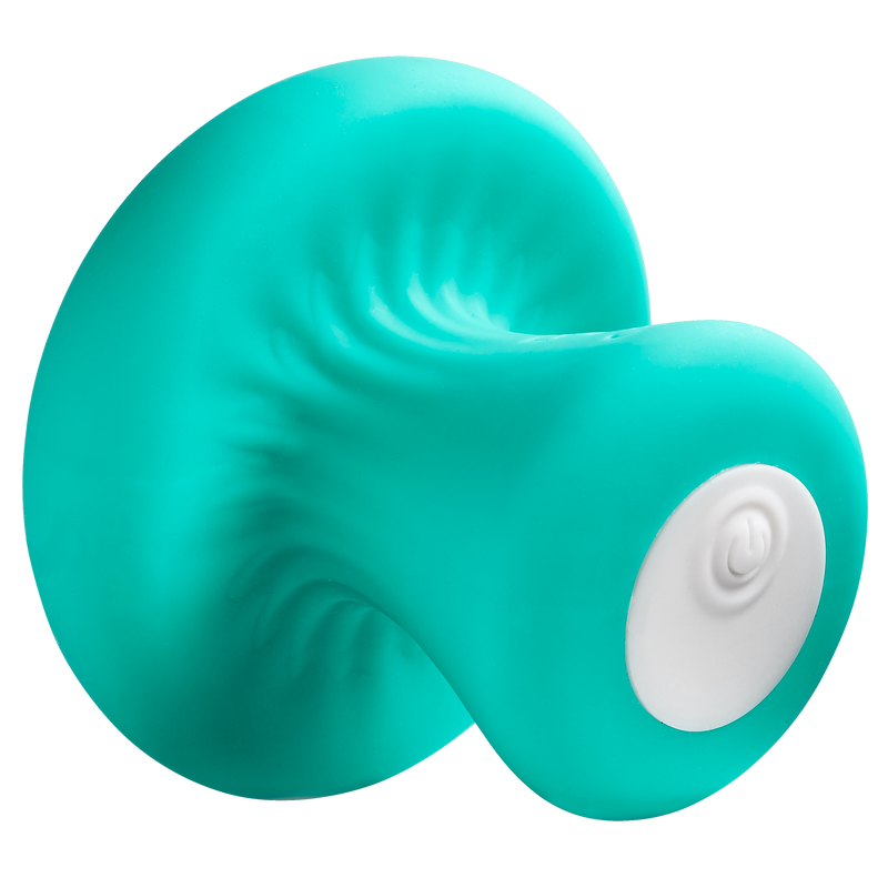 Bottom view of the Cloud 9 Mushroom Massager shows the single button control design of this clitoral vibrator | Kinkly Shop