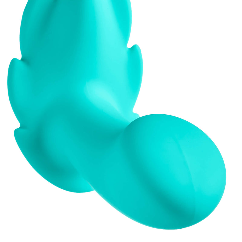 Close-up of the curved tip. This shows the full contact area of the g-spot/p-spot targeting tip on the Cloud 9 Wireless Remote Control Panty Leaf Vibe | Kinkly Shop