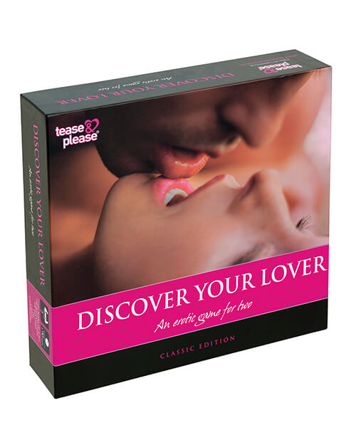Board game box for the Discover Your Lover Couple's Game. It's large and square and shaped like a standard multi-hour board game box. | Kinkly Shop