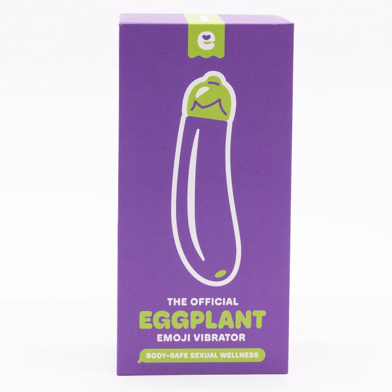 Packaging for the Emojibator Eggplant | Kinkly Shop