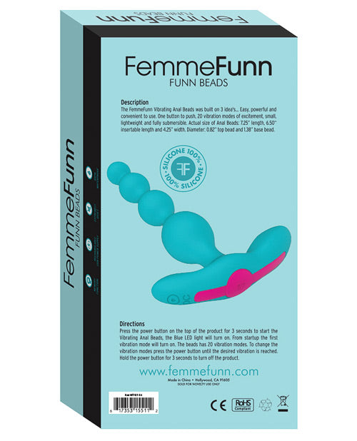 Backside of the packaging of the FemmeFunn Funn Beads Anal | Kinkly Shop