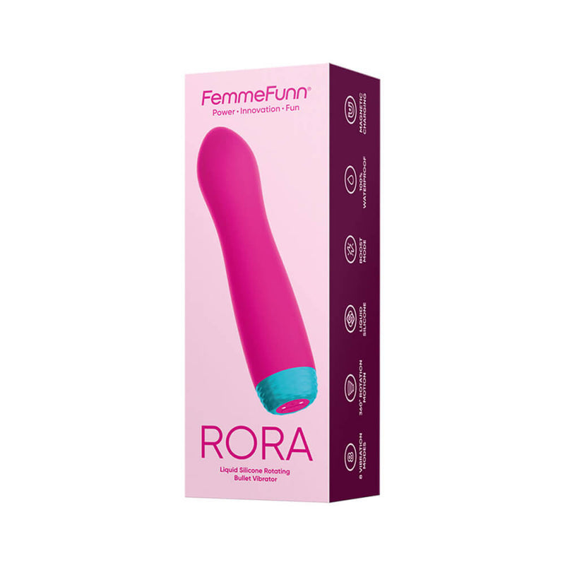 Packaging for the FemmeFunn Rora Rotating Bullet | Kinkly Shop
