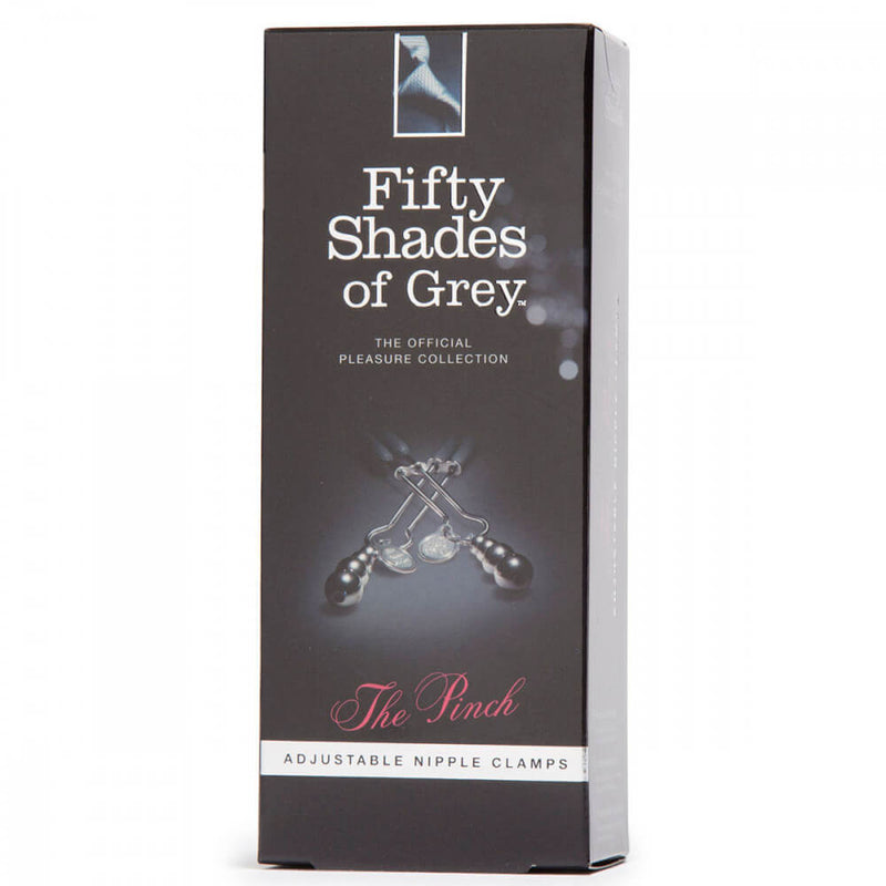 Packaging for the Fifty Shades of Grey Pinch Nipple Clamps | Kinkly Shop