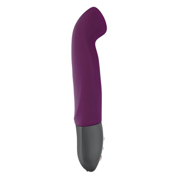 Fun Factory Stronic G in Purple. The side view showcases the deep g-spot curve at the tip. | Kinkly Shop