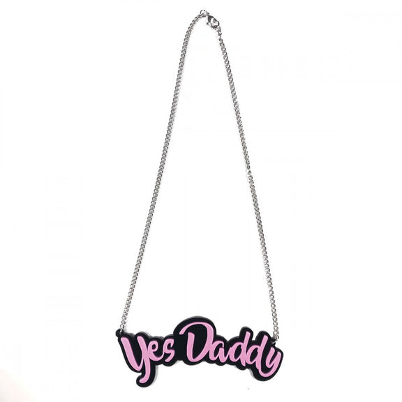 Lay-flat image showing the chain of the Geeky & Kinky Yes Daddy Necklace | Kinkly Shop