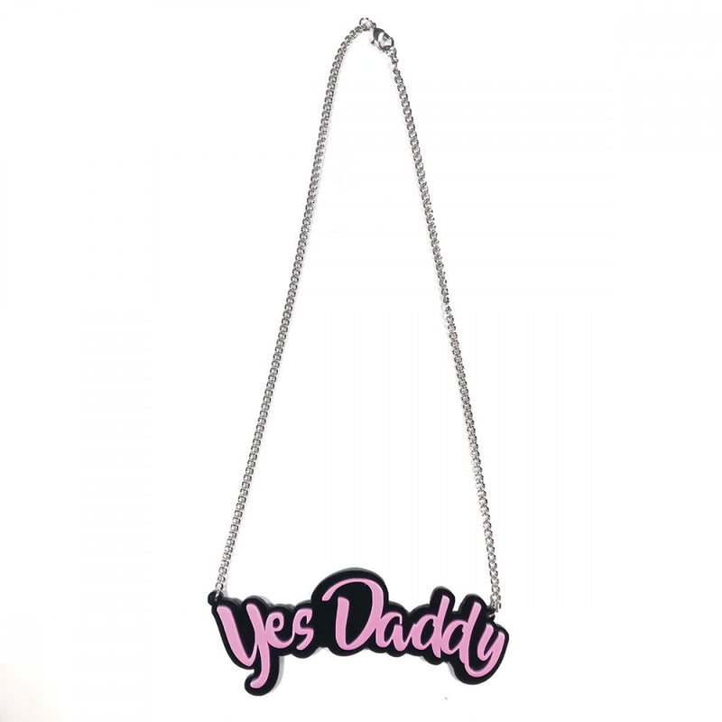 Lay-flat image showing the chain of the Geeky & Kinky Yes Daddy Necklace | Kinkly Shop