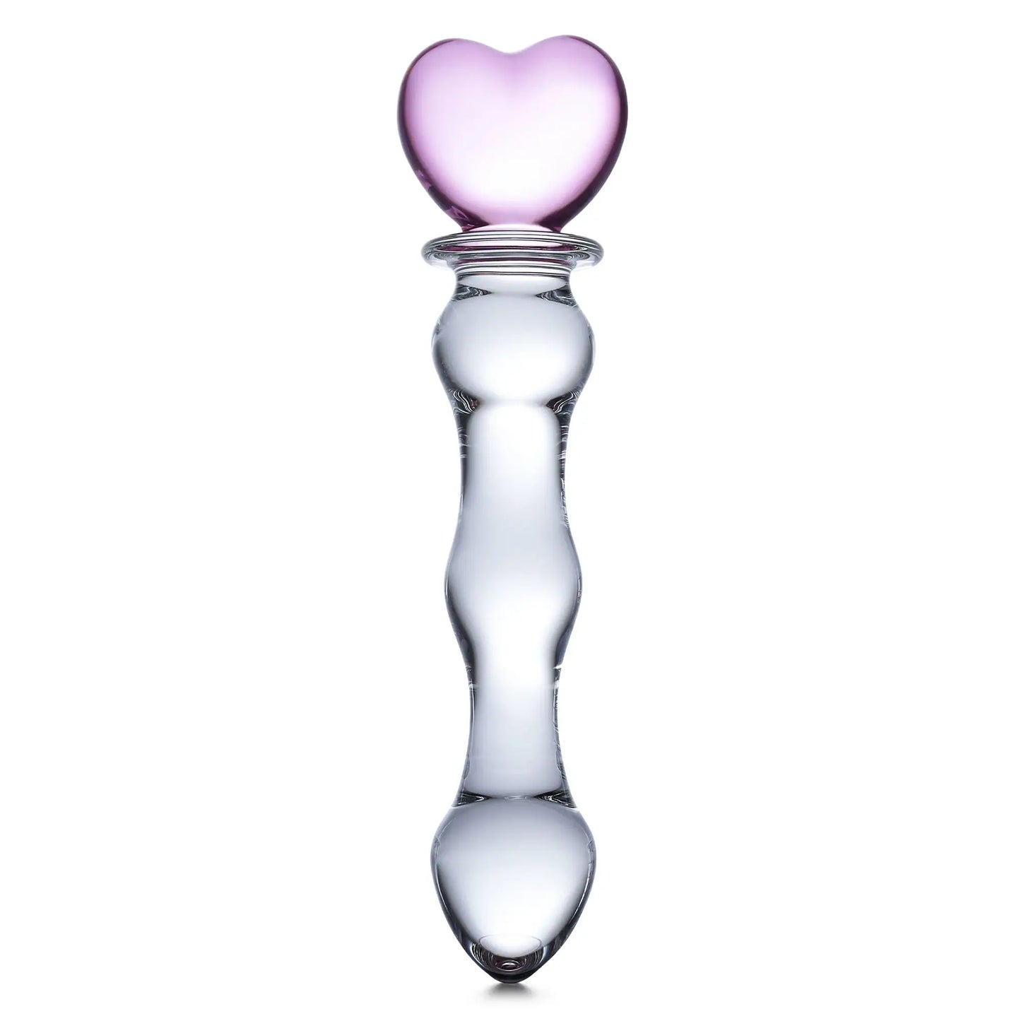 8" Sweetheart Glass Dildo up against a plain white background | Kinkly Shop