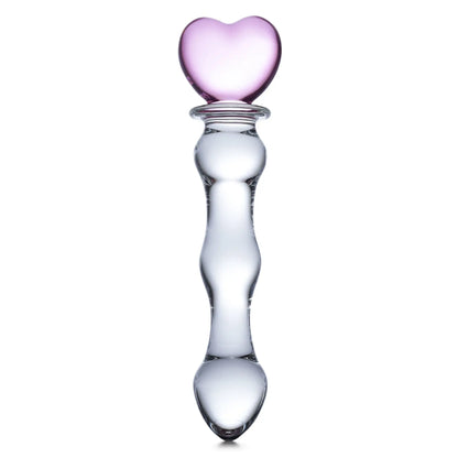 8" Sweetheart Glass Dildo up against a plain white background | Kinkly Shop