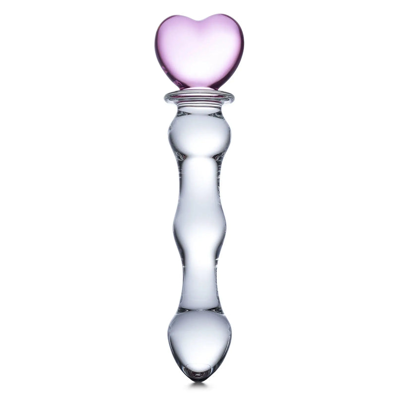 8" Sweetheart Glass Dildo up against a plain white background | Kinkly Shop