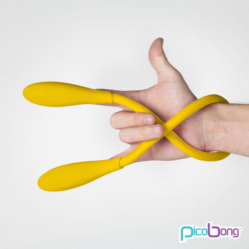 PicoBong Transformer in Yellow wrapped around a hand | Kinkly Shop