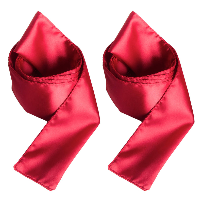 Liberator Silky Tie-Ups in Red curled into a ball for easy storage | Kinkly Shop