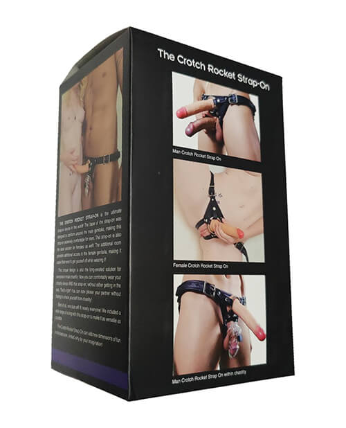 Packaging for the Locked in Lust Crotch Rocket Penis Chastity Strap On Harness | Kinkly Shop