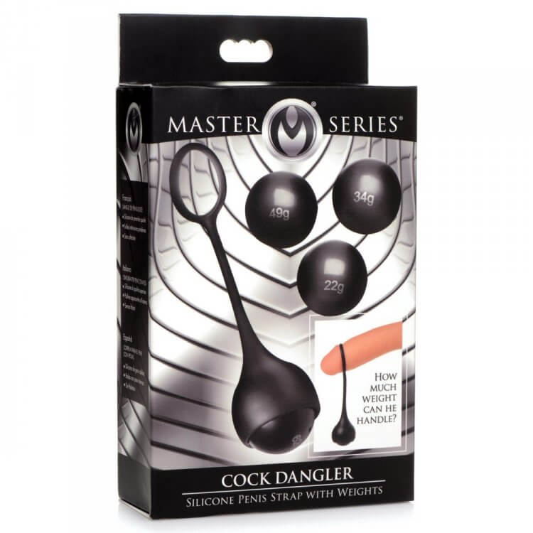 Packaging for the Master Series Cock Dangler penis weights | Kinkly Shop