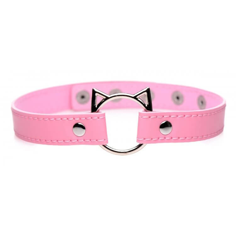 Master Series Slim Kinky Kitty Ring Choker in Pink | Kinkly Shop