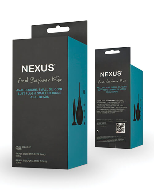 Packaging of the Nexus Beginner Anal Kit. It all comes in a rectangular box. | Kinkly Shop