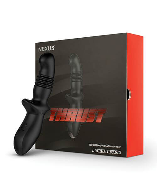 The Nexus Thrust next to the packaging that it comes in. | Kinkly Shop