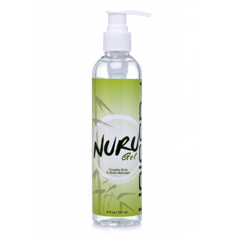 Bottle of the Nuru Couple's Body Massage Gel. It has a pump-top design. | Kinkly Shop
