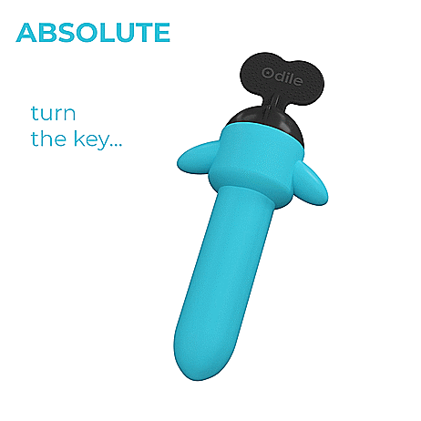 GIF shows the Odile Absolute slowly going from its smallest diameter to its largest diameter as the key at the base of the anal dilator is turned. Text on the GIF reads "turn the key... and control the girth" | Kinkly Shop