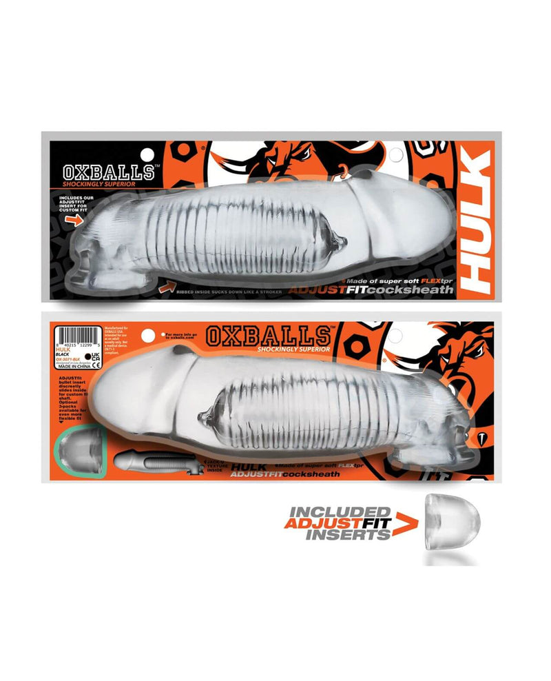 Packaging for the Oxballs Hulk penis extender. It has a bull on it, and it's black and orange. It is a plastic, blister-pack style package. | Kinkly Shop