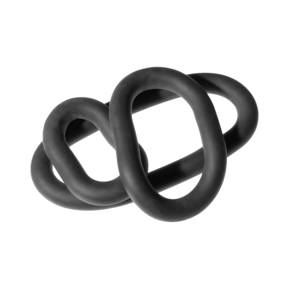 The three Perfect Fit Cock Rings laid out. This shows the various lengths of each one of the cock rings and how they compare to one another in this Perfect Fit XPlay Ultra Wrap Ring Pack. | Kinkly Shop