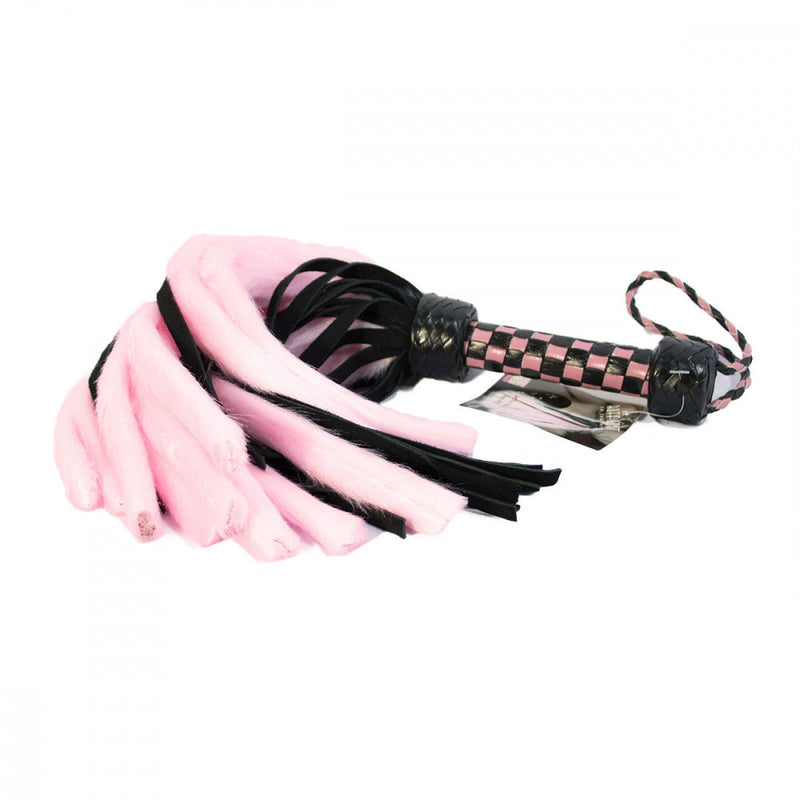 Ruff Doggie Styles Suede and Fluff Mini Flogger in pink | Kinkly Shop