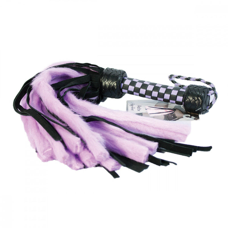 Ruff Doggie Styles Suede and Fluff Mini Flogger in purple | Kinkly Shop