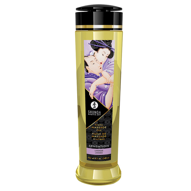 Bottle of the Shunga Erotic Massage Oil Lavender | Kinkly Shop