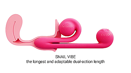 GIF showing the variability of the Snail Vibe sex toy to allow the user to choose their own penetration depth while still keeping constant clitoral contact. | Kinkly Shop