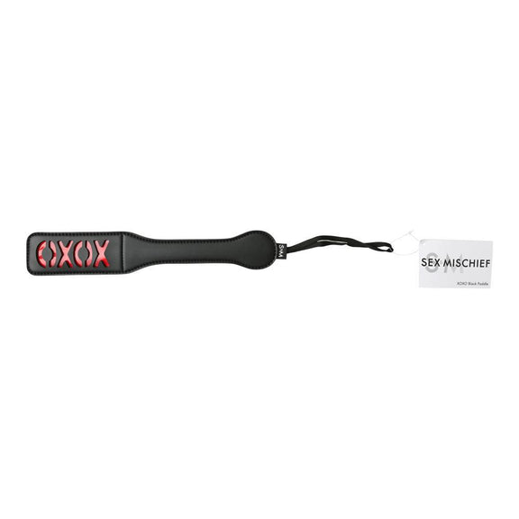 Sportsheets Black Vinyl Paddle, XOXO - Kinkly Shop