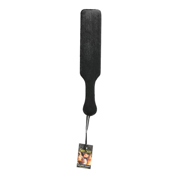 Heavy Leather Paddle with Black Fur - Purple Passion