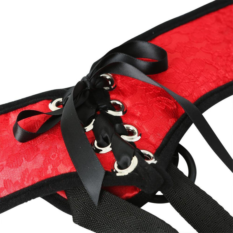 Sportsheets Red Lace Corsette Strap On - Kinkly Shop