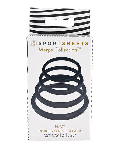Sportsheets O-Ring 4-Pack in Navy | Kinkly Shop