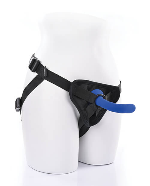 Sportsheets Please Dildo in a strap-on harness that a mannequin is wearing | Kinkly Shop