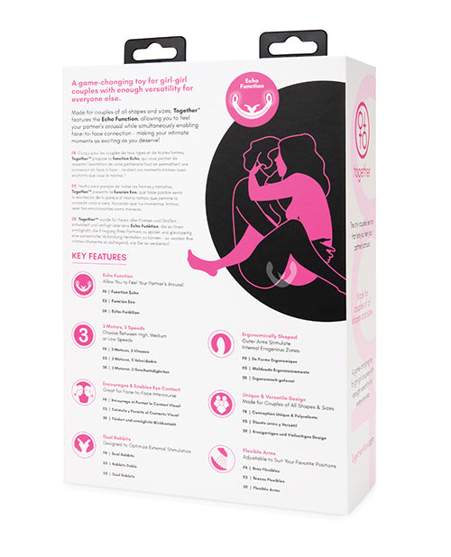 The backside of the packaging of the Together Toy Shared Vibrator for Couples | Kinkly Shop