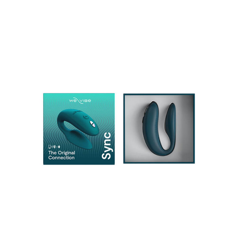 The We-Vibe Sync 2 resting inside of the packaging. It's rectangular in size and would be easy to gift wrap. | Kinkly Shop