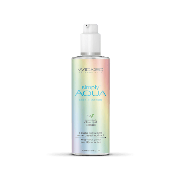 Wicked Simply Aqua - 4OZ in Special Edition. The bottle has a rainbow coloration to it. | Kinkly Shop