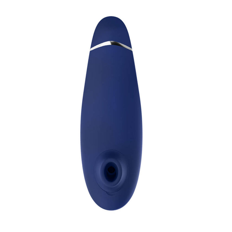 View directly down the air suction hole of the Womanizer Premium 2. This showcases the unique design of the air suction toy, and if you look closely, shows how the tip is removable for easier cleaning. | Kinkly Shop